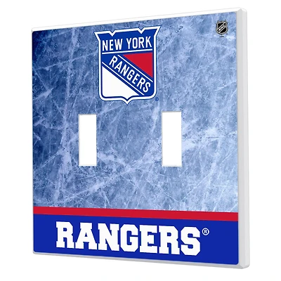 New York Rangers Wordmark Double Toggle Lightswitch Plate