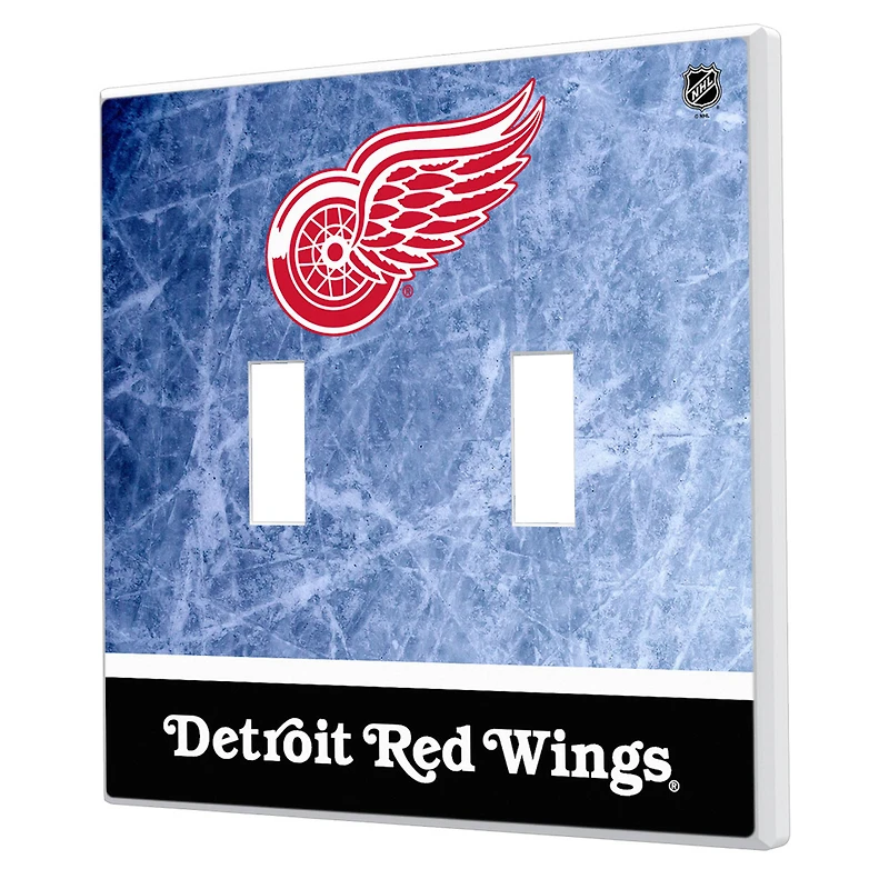 Detroit Red Wings Wordmark Double Toggle Lightswitch Plate