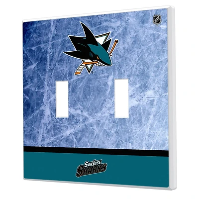 San Jose Sharks Wordmark Double Toggle Lightswitch Plate