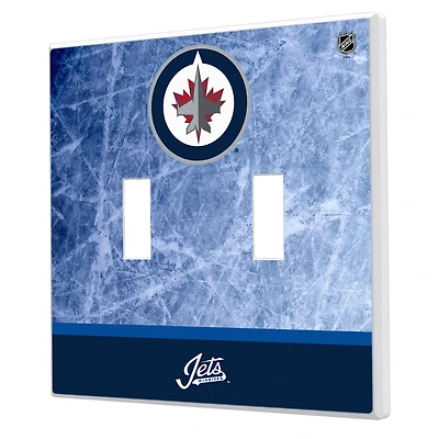 Winnipeg Jets Wordmark Double Toggle Lightswitch Plate