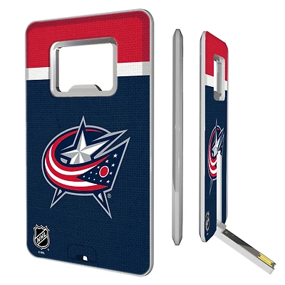 Columbus Blue Jackets Stripe Credit Card USB Drive with Bottle Opener