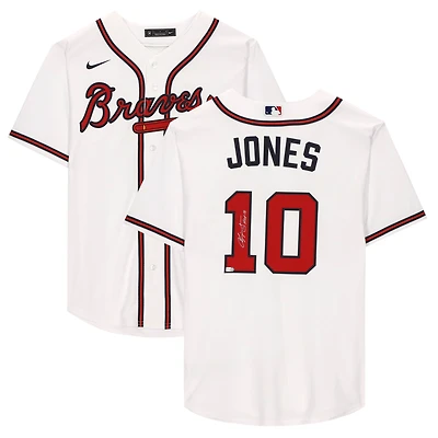 Chipper Jones Atlanta Braves Autographed White Nike Replica Jersey with "HOF 18" Inscription