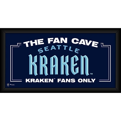 Seattle Kraken Framed 10" x 20" Fan Cave Collage