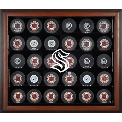 Seattle Kraken Brown Framed 30-Puck Display Case