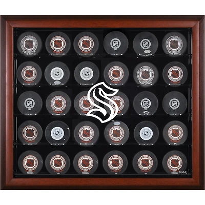 Seattle Kraken Mahogany Framed 30-Puck Display Case