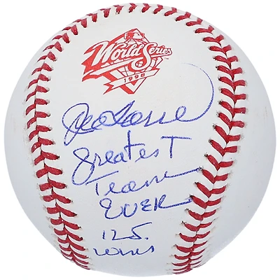 Joe Torre New York Yankees Autographed 1998 World Series Logo Baseball with "Greatest Team Ever 125 Wins" Inscription