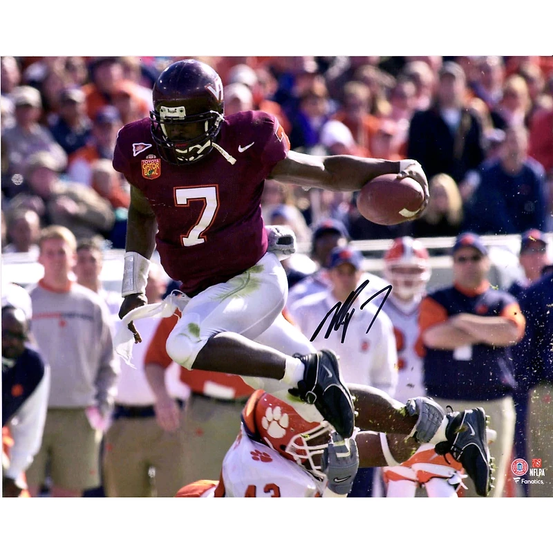 Michael Vick Virginia Tech Hokies Autographed 16" x 20" Hurdle Photograph