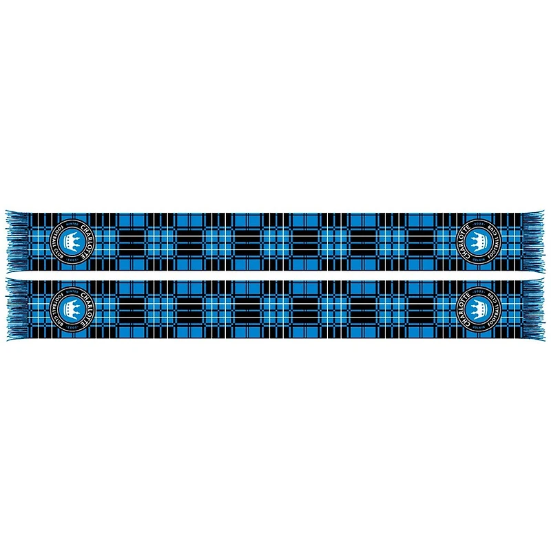Blue Charlotte FC Tartan Knit Scarf