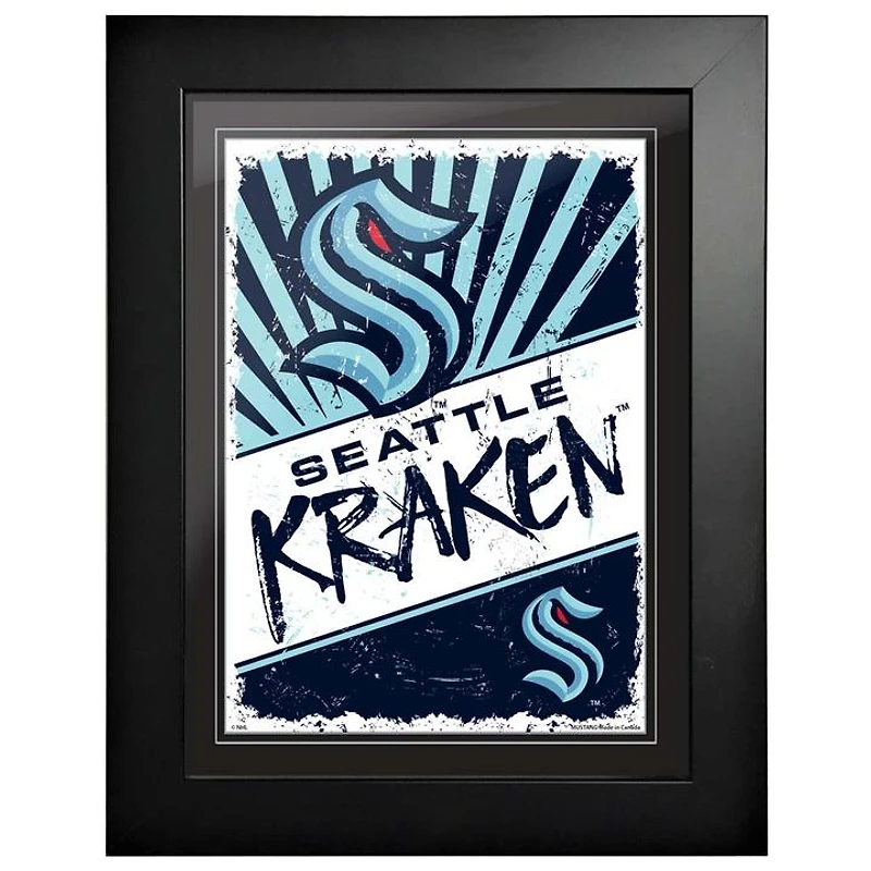Seattle Kraken 12'' x 16'' Team Framed Artwork