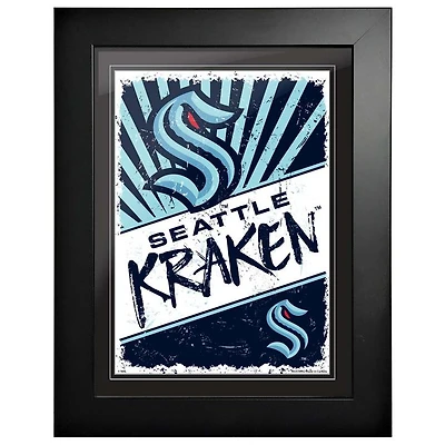 Seattle Kraken 12'' x 16'' Team Framed Artwork