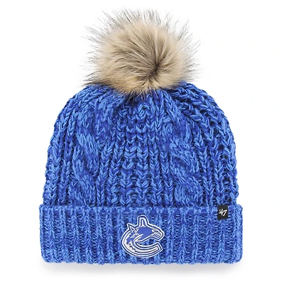 Women's '47 Blue Vancouver Canucks Logo Meeko Cuffed Knit Hat with Pom