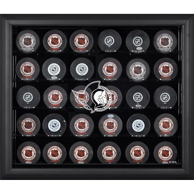 Ottawa Senators Black Framed (2020-Present) 30-Puck Display Case