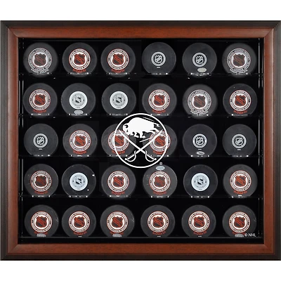 Buffalo Sabres Brown Framed (2020-Present) 30-Puck Display Case
