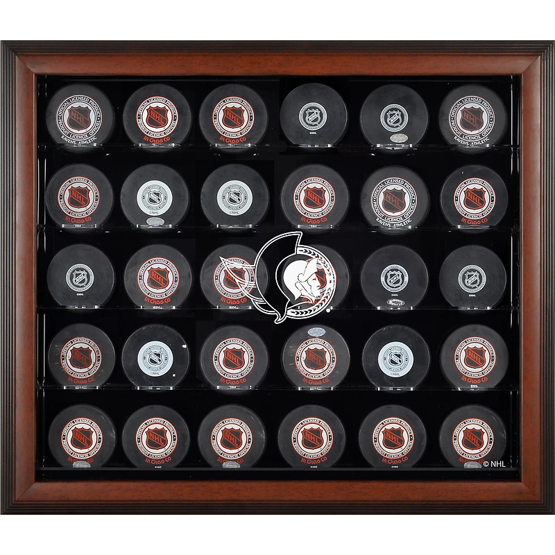 Ottawa Senators Brown Framed (2020-Present) 30-Puck Display Case
