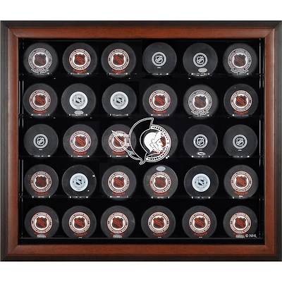 Ottawa Senators Brown Framed (2020-Present) 30-Puck Display Case