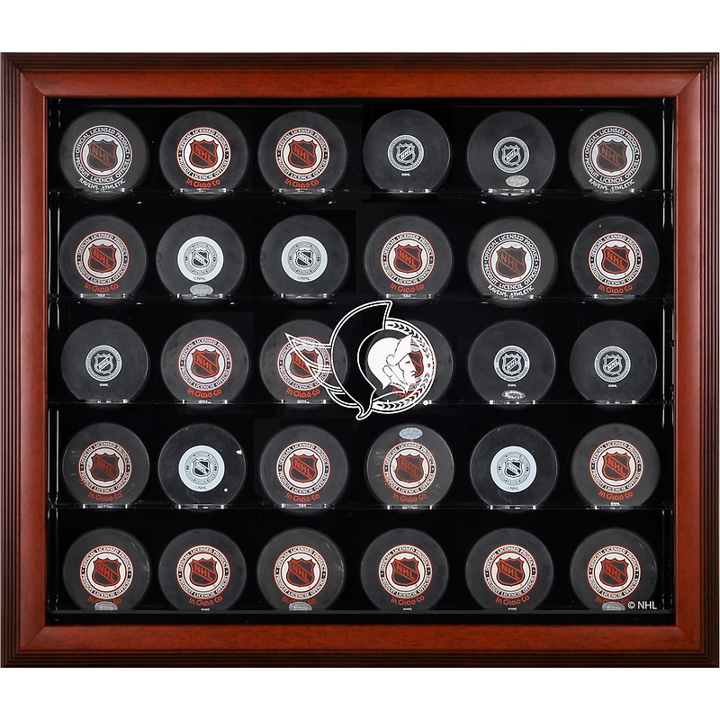 Ottawa Senators Mahogany Framed (2020-Present) 30-Puck Display Case