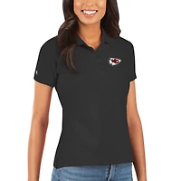 Women's Antigua Black Kansas City Chiefs Legacy Pique Polo