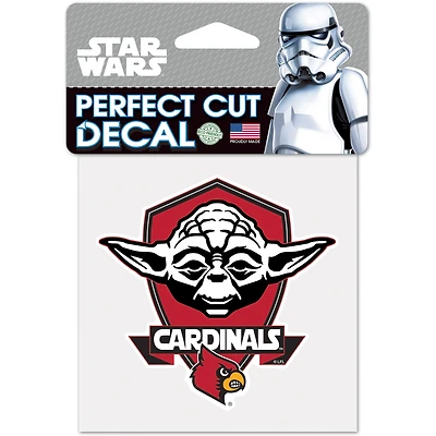 WinCraft Louisville Cardinals 4'' x 4'' Perfect Cut Yoda Decal