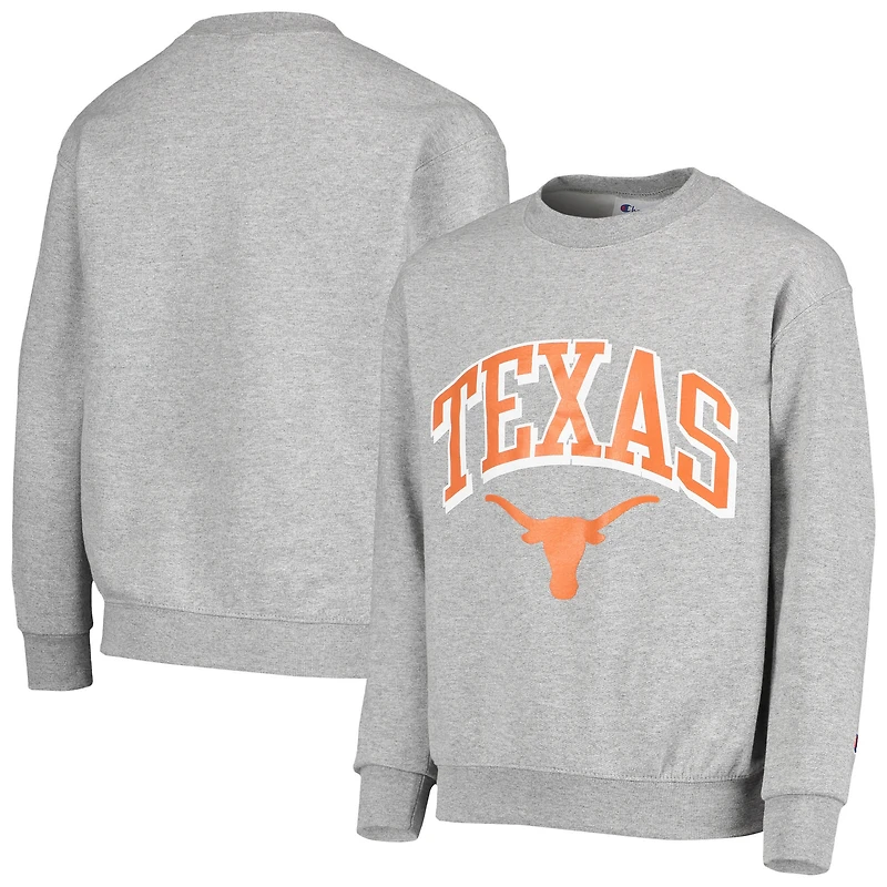 Youth Champion Heathered Gray Texas Longhorns Powerblend Fleece Sweatshirt