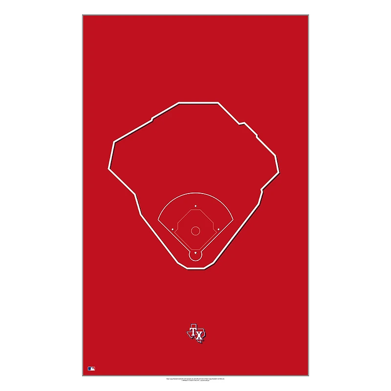 Texas Rangers 11'' x 17'' Outline Ballpark Art Poster