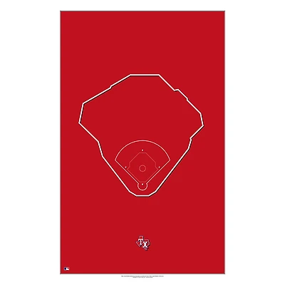 Texas Rangers 11'' x 17'' Outline Ballpark Art Poster