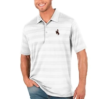 Men's Antigua White Wyoming Cowboys Compass Polo