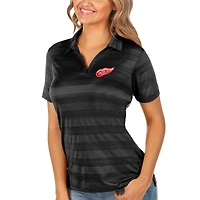 Women's Antigua Black Detroit Red Wings Compass Polo