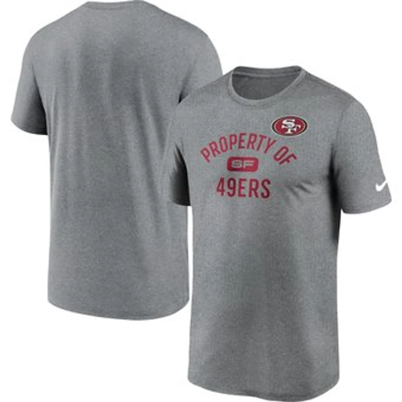 Men's Nike Heather Charcoal San Francisco 49ers Legend Property Of Performance T-Shirt