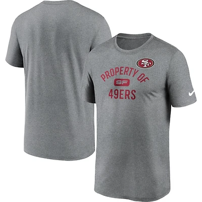 Men's Nike Heather Charcoal San Francisco 49ers Legend Property Of Performance T-Shirt