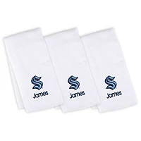 Infant White Seattle Kraken Personalized Burp Cloth Three-Pack