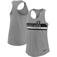Women's Nike Heathered Charcoal Las Vegas Raiders Scoop Neck Racerback Performance Tank Top