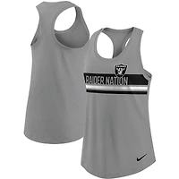 Women's Nike Heathered Charcoal Las Vegas Raiders Scoop Neck Racerback Performance Tank Top