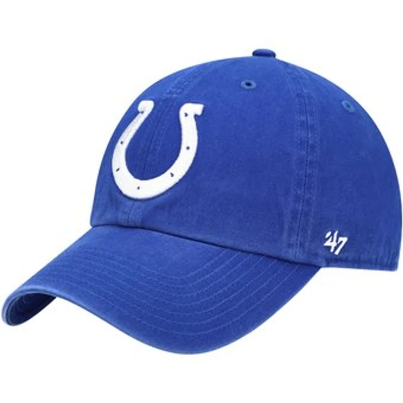 Youth '47 Royal Indianapolis Colts Logo Clean Up Adjustable Hat