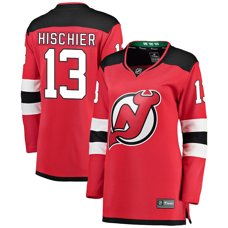 Women's Fanatics Nico Hischier Red New Jersey Devils Breakaway Home Player Jersey