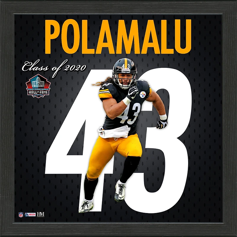 Highland Mint Troy Polamalu Pittsburgh Steelers 2020 Pro Football Hall of Fame 13'' x 13'' Impact Jersey Framed Photo