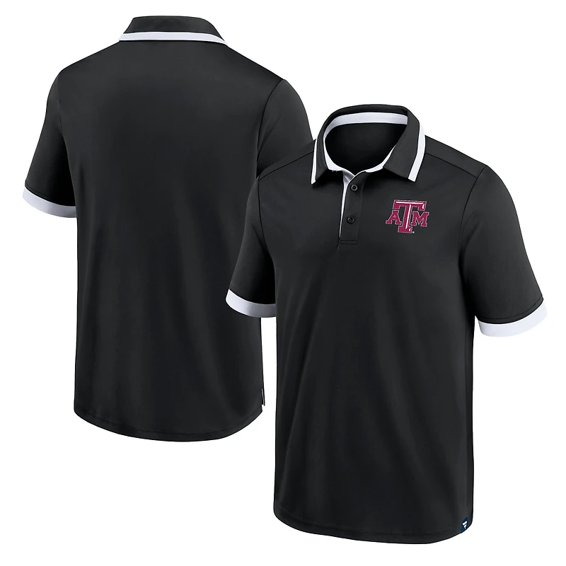 Men's Fanatics Black Texas A&M Aggies Color Block Polo