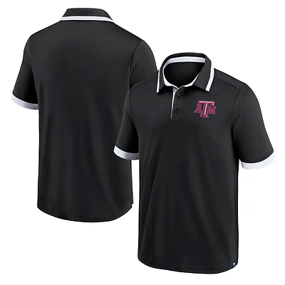 Men's Fanatics Black Texas A&M Aggies Color Block Polo