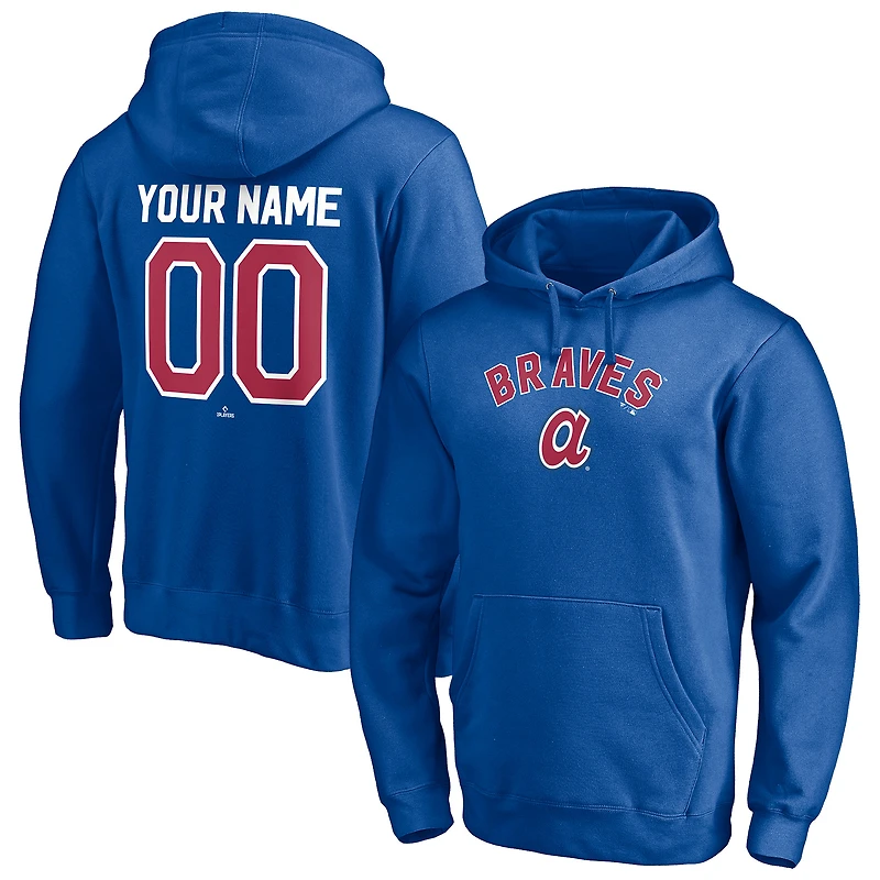 Men's Royal Atlanta Braves Cooperstown Winning Streak Personalized Name & Number Pullover Hoodie