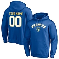 Men's Royal Milwaukee Brewers Cooperstown Winning Streak Personalized Name & Number Pullover Hoodie