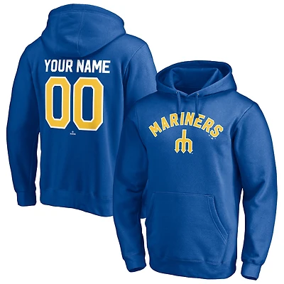 Men's Royal Seattle Mariners Cooperstown Winning Streak Personalized Name & Number Pullover Hoodie