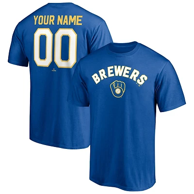 Men's Royal Milwaukee Brewers Cooperstown Winning Streak Personalized Name & Number T-Shirt