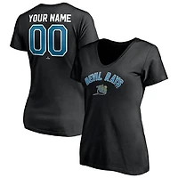 Women's Black Tampa Bay Rays Cooperstown Winning Streak Personalized Name & Number V-Neck T-Shirt