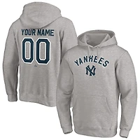 Men's Heathered Gray New York Yankees Cooperstown Winning Streak Alternate Personalized Name & Number Pullover Hoodie