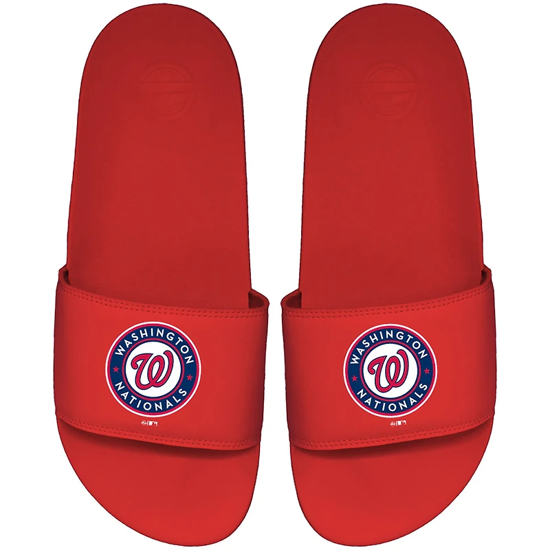 Men's ISlide Red Washington Nationals Primary Motto Slide Sandals