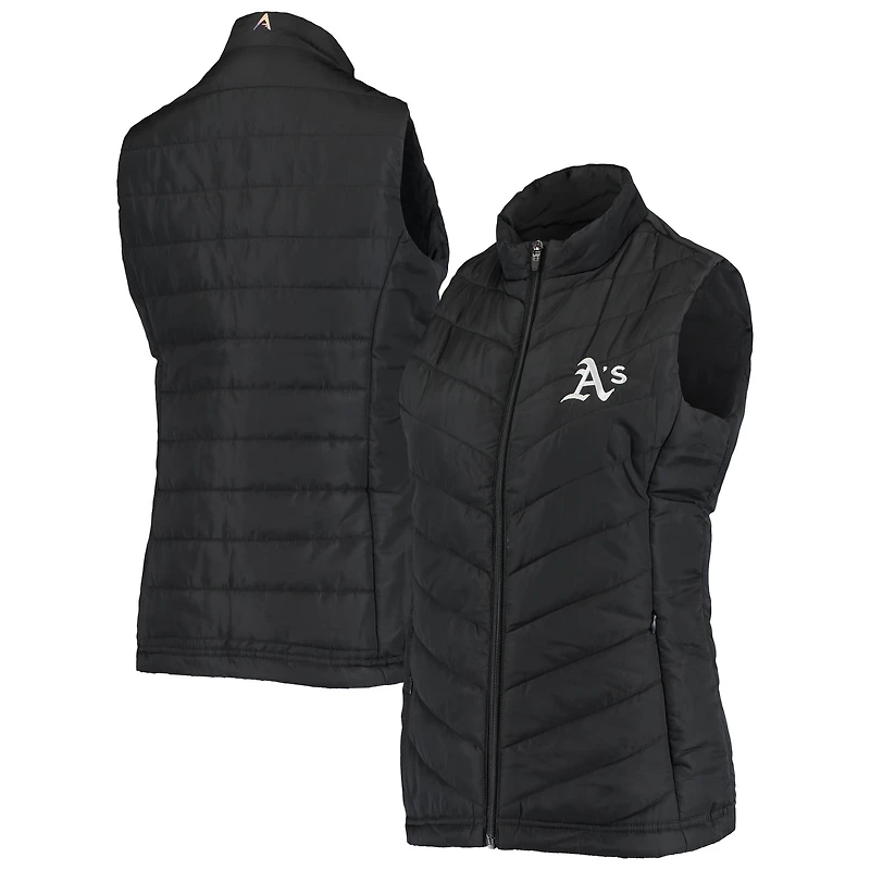 Women's Antigua Black Athletics Atlantic Full-Zip Vest