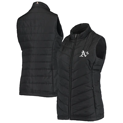 Women's Antigua Black Athletics Atlantic Full-Zip Vest