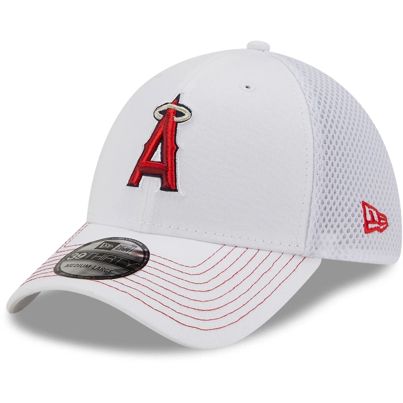Men's New Era White Los Angeles Angels Team Neo II 39THIRTY Flex Hat