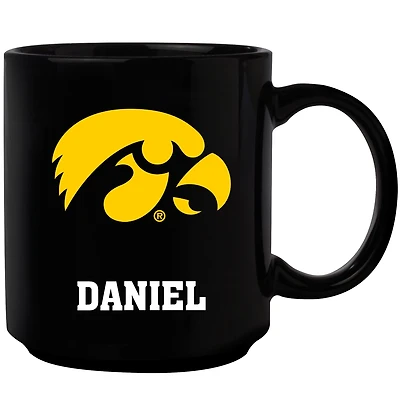 Black Iowa Hawkeyes 11oz. Personalized Mug