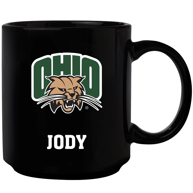 Black Ohio Bobcats 11oz. Personalized Mug