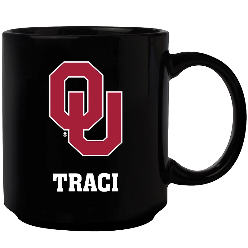 Black Oklahoma Sooners 11oz. Personalized Mug
